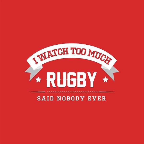 Jeg ser aldrig for meget rugby pude (rød)