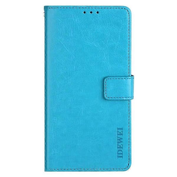 IDEWEI Crazy Horse Læder Flip Telefon Cover Wallet Case til Cat S75 5G (Sky Blue, Sky Blue)