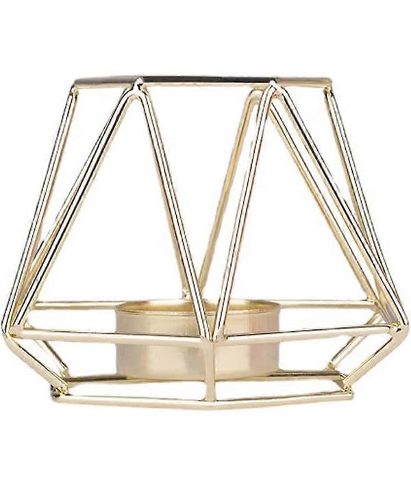 Telysholder Telysestake Geometrisk Lysestake Geometrisk Telysholder (Liten, Gullfarget)