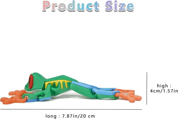 Artikulerad groda kylskåpsmagnet - 3D-printad ställbar dekor för kylskåp och metallytor (a-7)