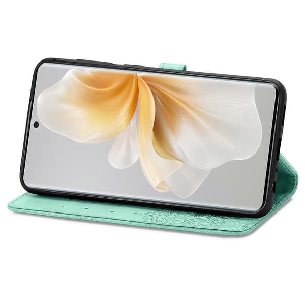 Plånboksfodral för TCL 50 Pro NxtPaper 5G Mandala Blomma Läder Telefonskydd Ställ - Grön (Grön)