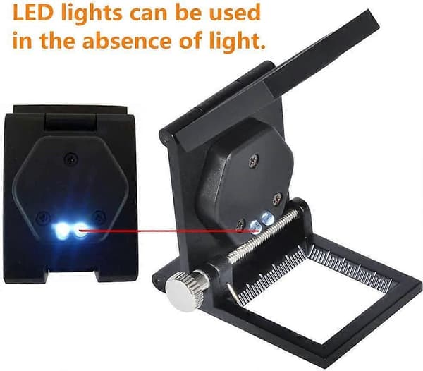 LED Vikbart Stativ Tyg Lupp Förstoringsglas 10X Lins Klocka Juvelerare Verktyg Pris