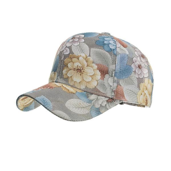 Blå blomstrete justerbar baseballcaps for kvinner
