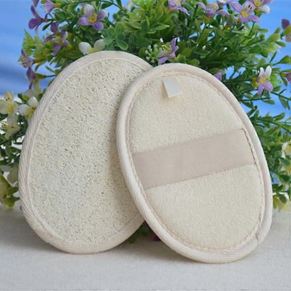 2 stk. Naturlig Loofah Luffa Bade Dusj Svamp Kroppsskrubber Eksfolierende Pad