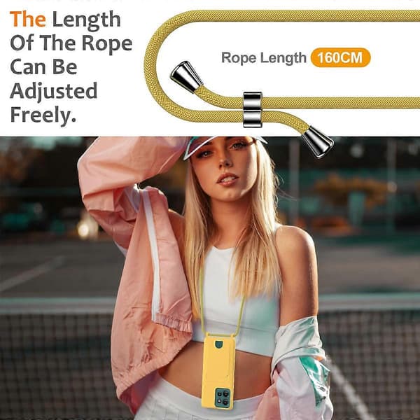 Flydende silikone etui med kortholder og lanyard til Motorola Edge 50 5G - Gul (Gul)