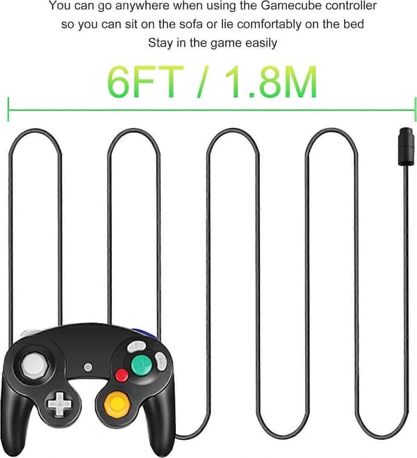 4-pack 1,8 m NGC-kontroller förlängningskabel för Nintendo Wii/Gamecube-kontroller
