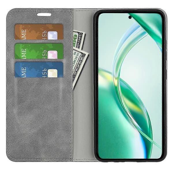 För Honor 200 Smart 5G/X7c 4G Mobiltelefonfodral Touch Läder Plånbok Telefonskyddsfodral - Grå (Grå)