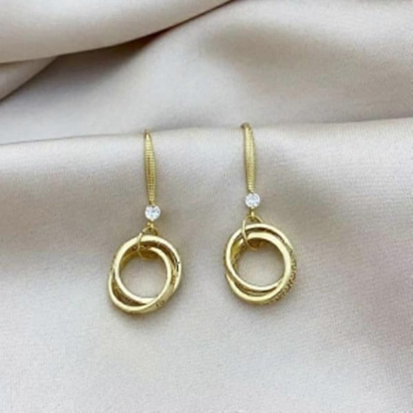 S925 Sølvnål Dobbelt Hoop Øreringe Enkle, Cool, Elegante og Søde Øreringe