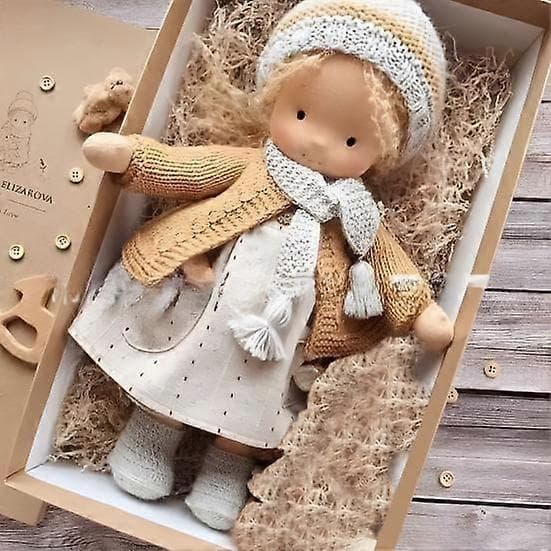 Håndlavet Waldorf Dukke 30 cm Bløde Strikkede Dukker Søde Piger Plys Fyldt Legetøj