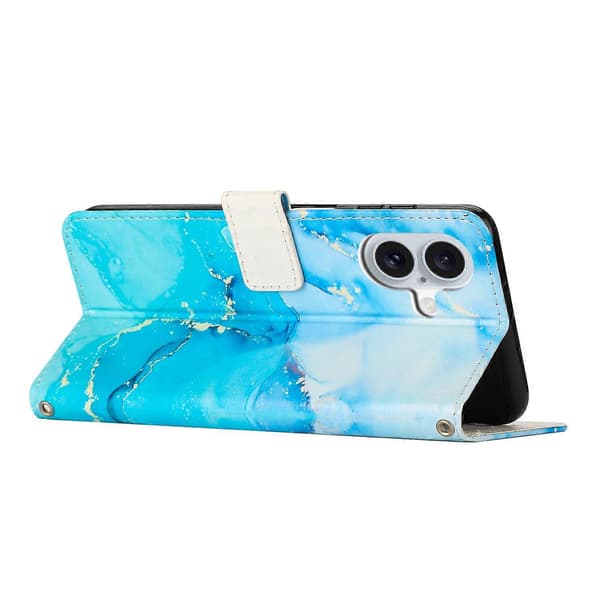 Marmor PU Læder Wallet Case til iPhone 17 (Multifarvet, Teal)