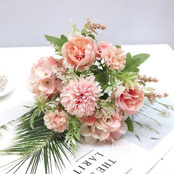 Vakre Kunstige Blomster Blomsterbukett Hjemmedekorasjon (31cm)