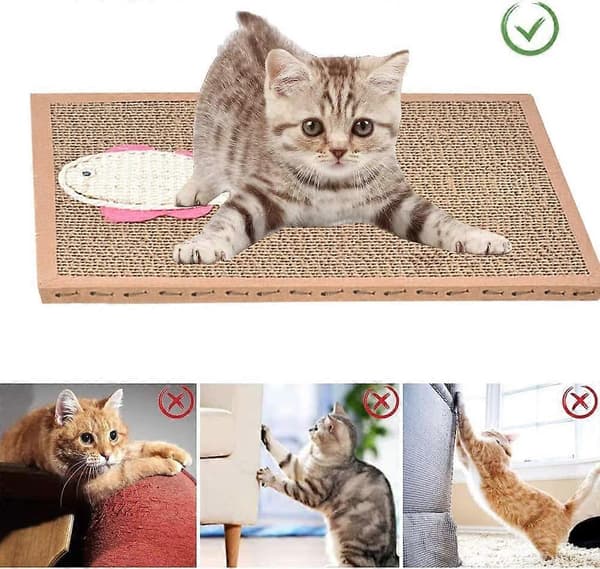 Katteskrape, Sisal Katteskrape, Kattslipebrett, Lounge Skrapeputer med Kattemynte for Kattslipekloer, Hvile, Sofa og Møbelbeskyttelse