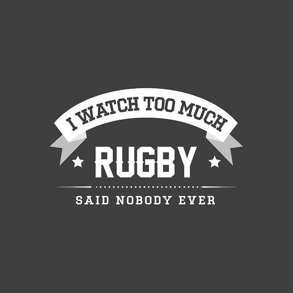 Jeg ser for meget rugby sagde ingen nogensinde pude (koksgrå)