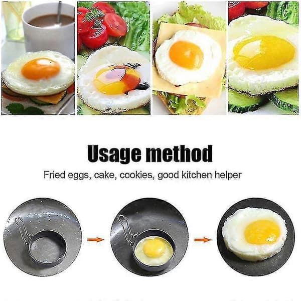 2 stk. Eggeformringer Kokerringer Rustfritt stål For steking Forming Kjøkken