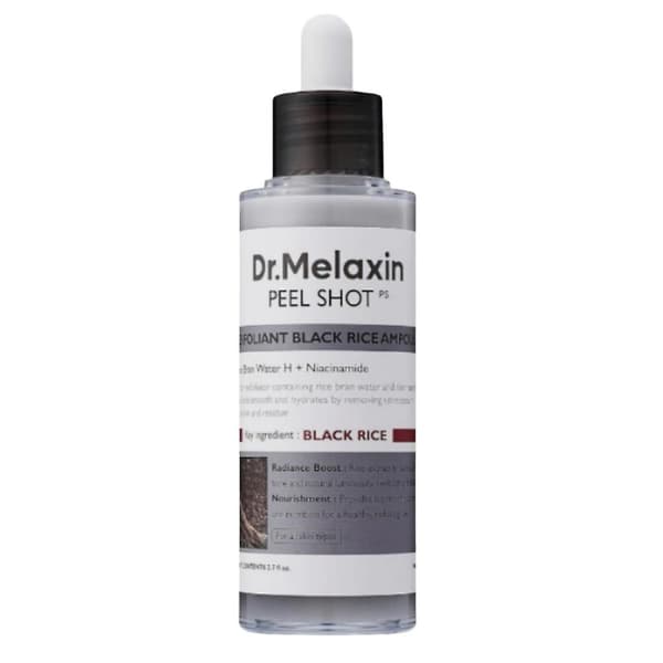 2 STK Dr.Melaxin PEEL SHOT GLOW EXFOLIANT RIS AMPOUL (HVID RIS/SORT RIS) 80ML