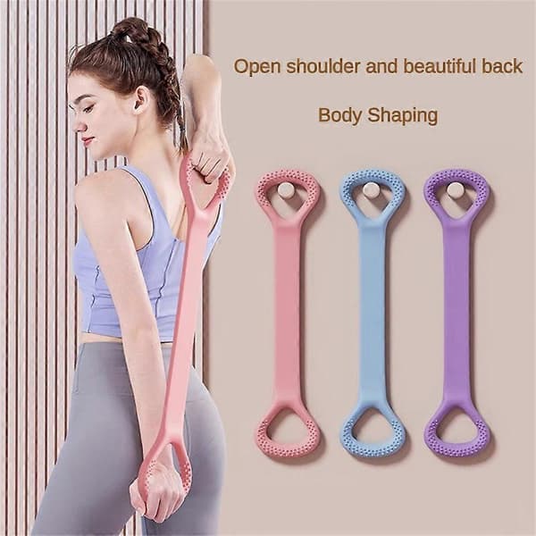 Figur 8 Fitness Modstandsbånd – Elastiske træningsreb til arme, ryg, bryst (Pink)