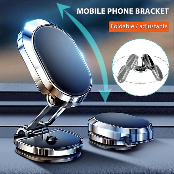 2x Bil Foldbar Magnetisk Telefonholder Bilinstrumentpanel 360 Roterende Navigationsbeslag