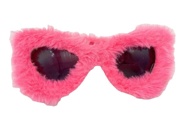 Plysset Fuzzy Katteøje Solbriller Punk Bløde Velour Shades rosarød