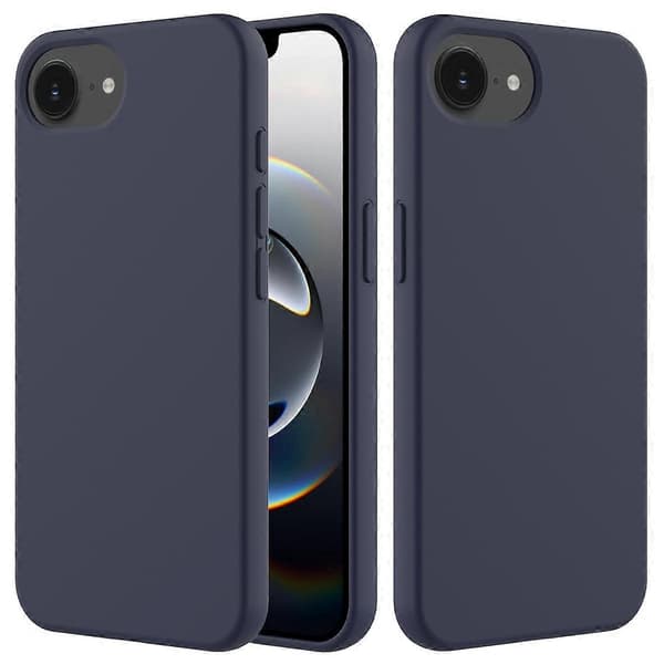Lämplig för iPhone 16e mobiltelefonfodral anti-dropp flytande silikon mjukt foder baksida skal mobiltelefonfodral - midnattsblå (midnattsblå)