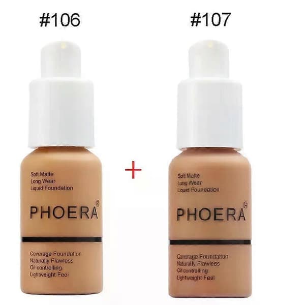 PHOERA Liquid Coverage Foundation Ansiktsbasekrem Lysnende Fuktighetskrem Mineral Full Dekkende Concealer Sminke TSLM1 (C16)