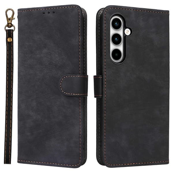 Læder Wallet Case med RFID-blokering til Samsung Galaxy A35 5G - Sort (Sort)