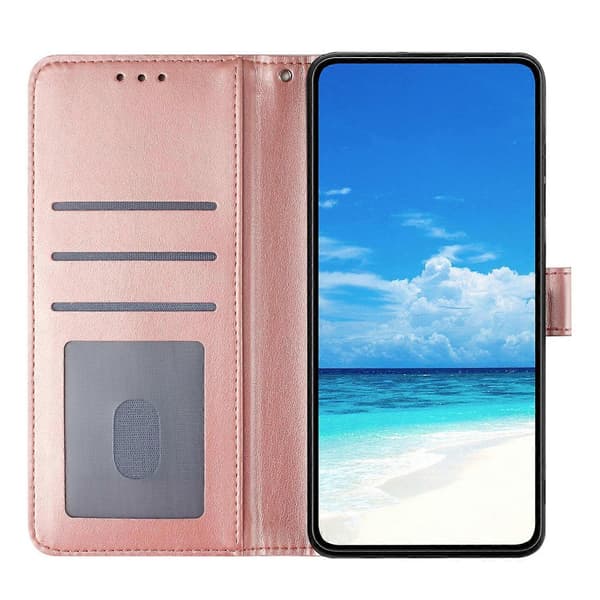 Plånboksfodral för iPhone 17 Pro Max, ros-mönstrat tryckt läder flip-ställ, skyddande telefonfodral med rem