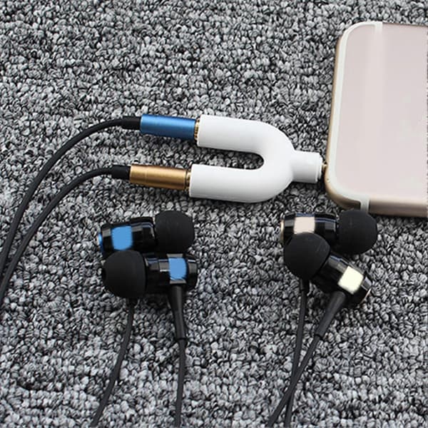 3,5 mm hodetelefon splitter 1 hann til 2 hunn o Jack-adapter for rask deling (svart)