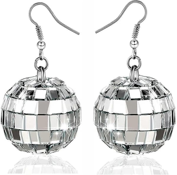 70-tals Amerikanska Retro Disco Örhängen 24mm Disco Silver Örhängen