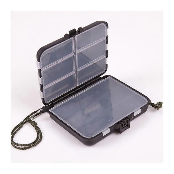 Fiskesluk Plast Tackle Box Gadget Box Agn Tilbehør Box Multi-Rom Bokser og Brett Oppbevaring/Vanntett Oppbevaringsboks (Svart)