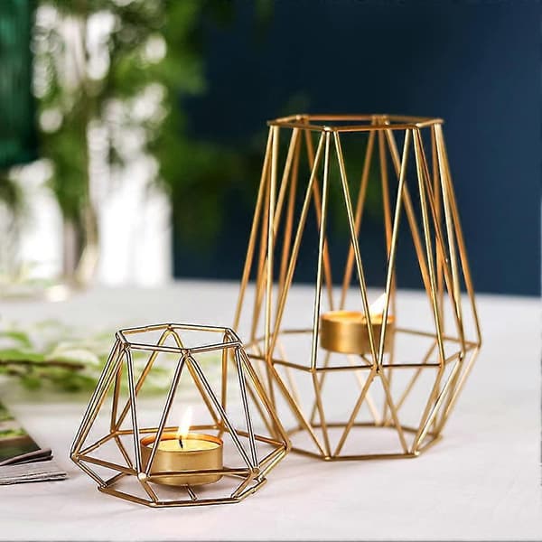 Telysholder Telysestake Geometrisk Lysestake Geometrisk Telysholder (Liten, Gullfarget)