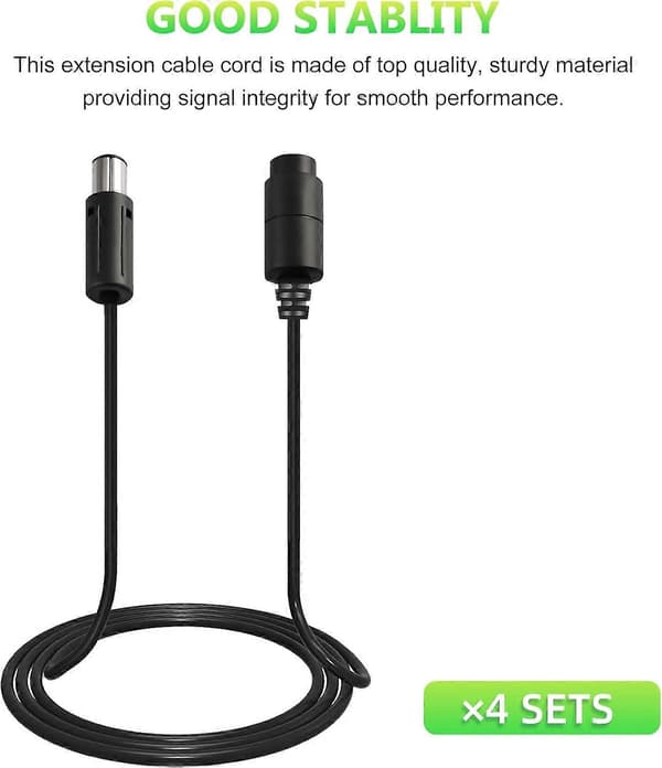 4-pack 1,8 m NGC-kontroller förlängningskabel för Nintendo Wii/Gamecube-kontroller