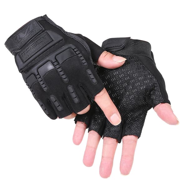 Kamouflage halvfingerhandskar herr svart hawk sport cykelhandskar