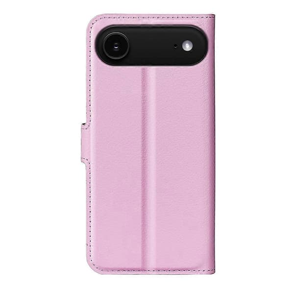 For iPhone 17 Air Case Litchi Tekstur Støtsikker Lommebok Deksel i Lær (Rosa, Rosa)