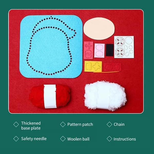 Julgrans pysselset, filtsömnad, DIY kreativt kit, julklapp (4 st) B