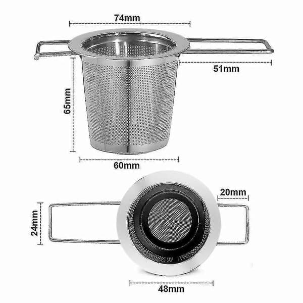 Tefilter af 304 mindre stål med foldbar, genanvendelig maske til løs te
