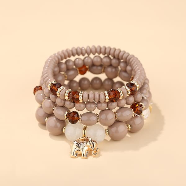 1 Bohemsk Perlearmbånd, Perleanheng Stretch-armbånd, Elefantanheng Krystallarmbånd (Stil 7)