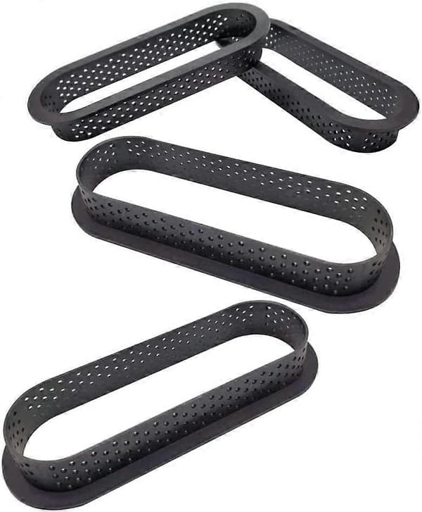 8 Stykker Perforeret Tærteform Perforeret Oval Cirkel Kagering 14.4*5.3cm