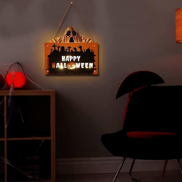 Dörrdekor Halloween Dekoration Ljus Pumpa Atmosfär Ljus Halloween Lysande Husnummer Dekoration