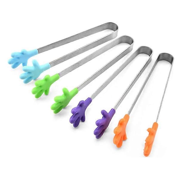 4-pack Mini Sockertänger, 13 cm/5,1 tum Silikon Kökstänger Tänger för Barnsocker BBQ - Livsmedelssäkerhet