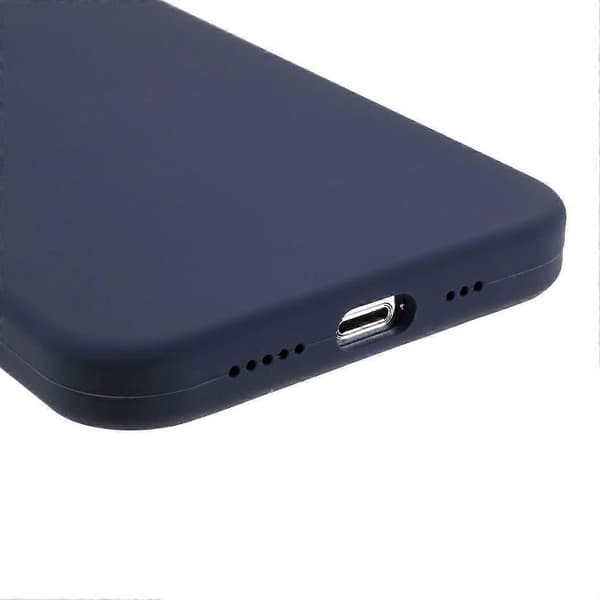 Solidt silikone, stødsikkert bagcover til iPhone 15 Pro (mørkeblå, mørkeblå)