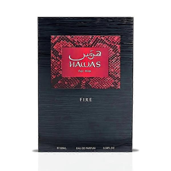 2025 RASASI Hawas Fire Eau De Parfum för män 100ML (3.4 Oz) - Djärv arabisk parfym med eldig essens - Långvarig lyxig doft