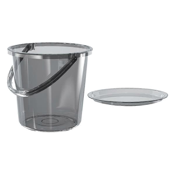 Vattenförvaringshink Stor Kapacitet Plastspann för Hemmabruk Ljusgrå 23L Rund Form 1 Set