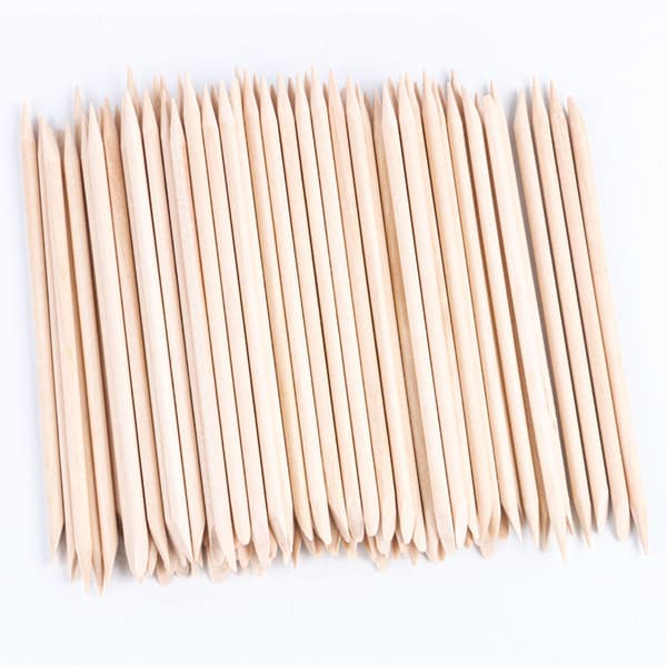 11,4 cm oransje trepinner med dobbel ende, 100 pinner per pose