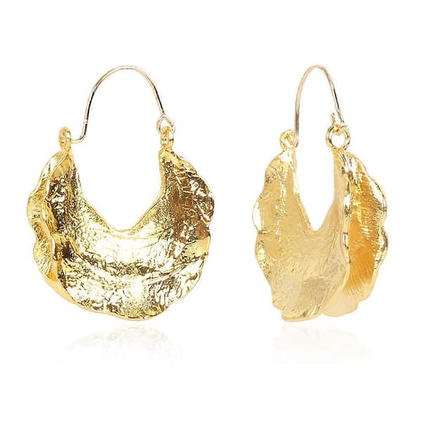Enkel Mode Store Vintage Guld Cirkel Hoop Øreringe Boho Irregulær Hul Skjold Form Dingle Drop Øreringe til Kvinder Piger Statement Smykker Gaver