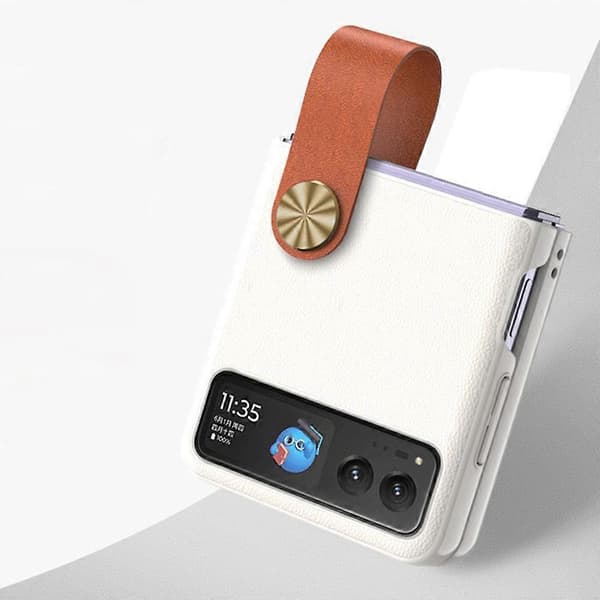 For Motorola Razr 40 5G Telefondeksel (Hvit/Brun)