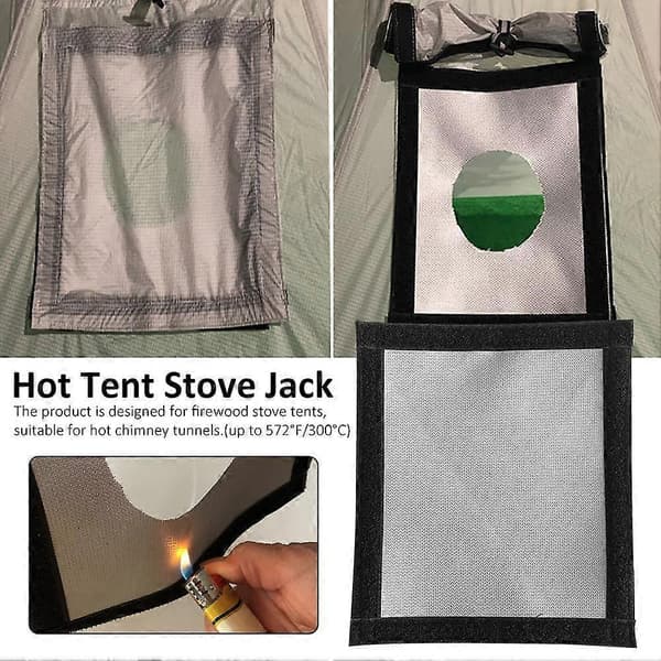 Tältkamin Jack, Glasfiber Anti-Skållningsring Eldfast Kamin Jack Tälttillbehör