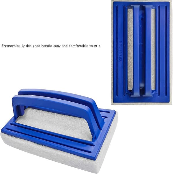 2 Stycken Svampborste Vattenlinje Poolrengöringsborste Plast Poolborste Golv Vägg Poolblå14,5*8,5cm
