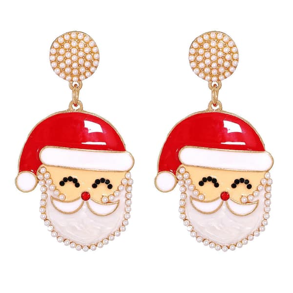 Juleøreringer for kvinner Juletre Snømann Godteri Rhinestone Drop Julegaver