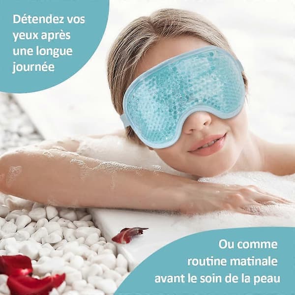 2-pack kall ögonmask, svullnadsgelmask, mörka ringar, migrän, återanvändbar, blå