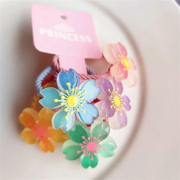 6 st Mjuka Söta Scrunchies Håraccessoarer för Barn som Lyser i Mörkret